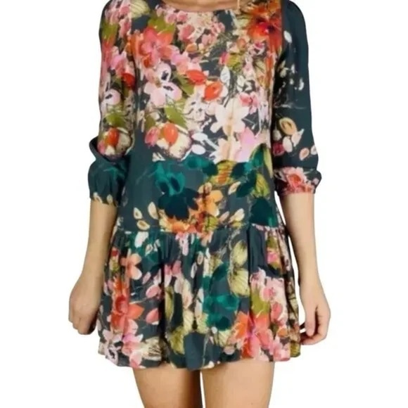 Meadow Rue Dresses & Skirts - Meadow Rue from Anthropologie Multicolor Floral Drop Waist Dress